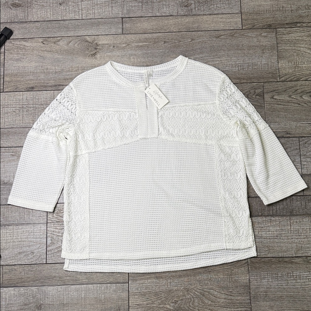 Live Well White Knit Top